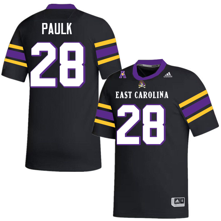 #28 Ladarian Paulk East Carolina Pirates College Football Jersey Stitched-Black